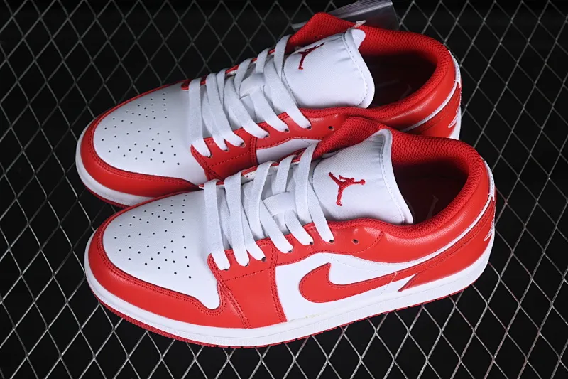 All categories Air Jordan Jordan series basketball shoes Air Jordan 1 Low Air Jordan 1 Low AJ1 Joe 1 white and red color low-top cultural and casual sneakers 553558-166
